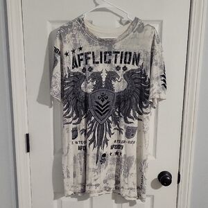Affliction Gray Graphic Short Sleeve Tee